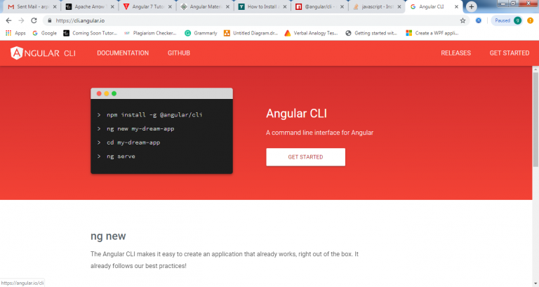 quick node and angular website
