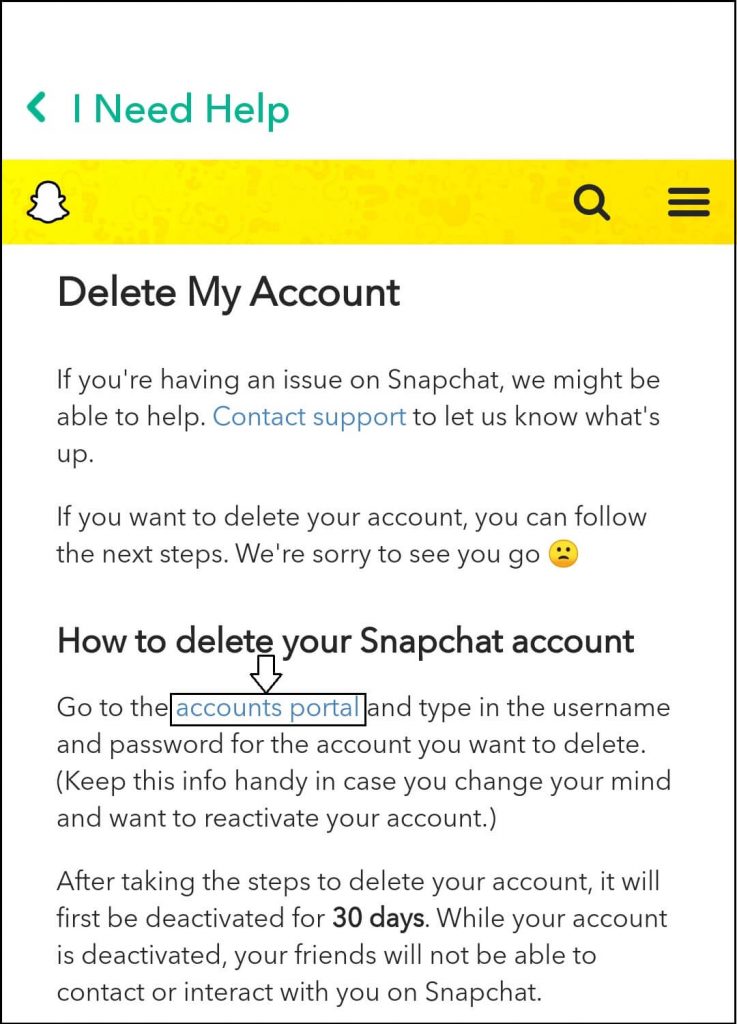 how to delete my snapchat account