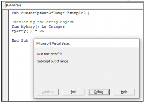 excel for mac array error subscript out of range